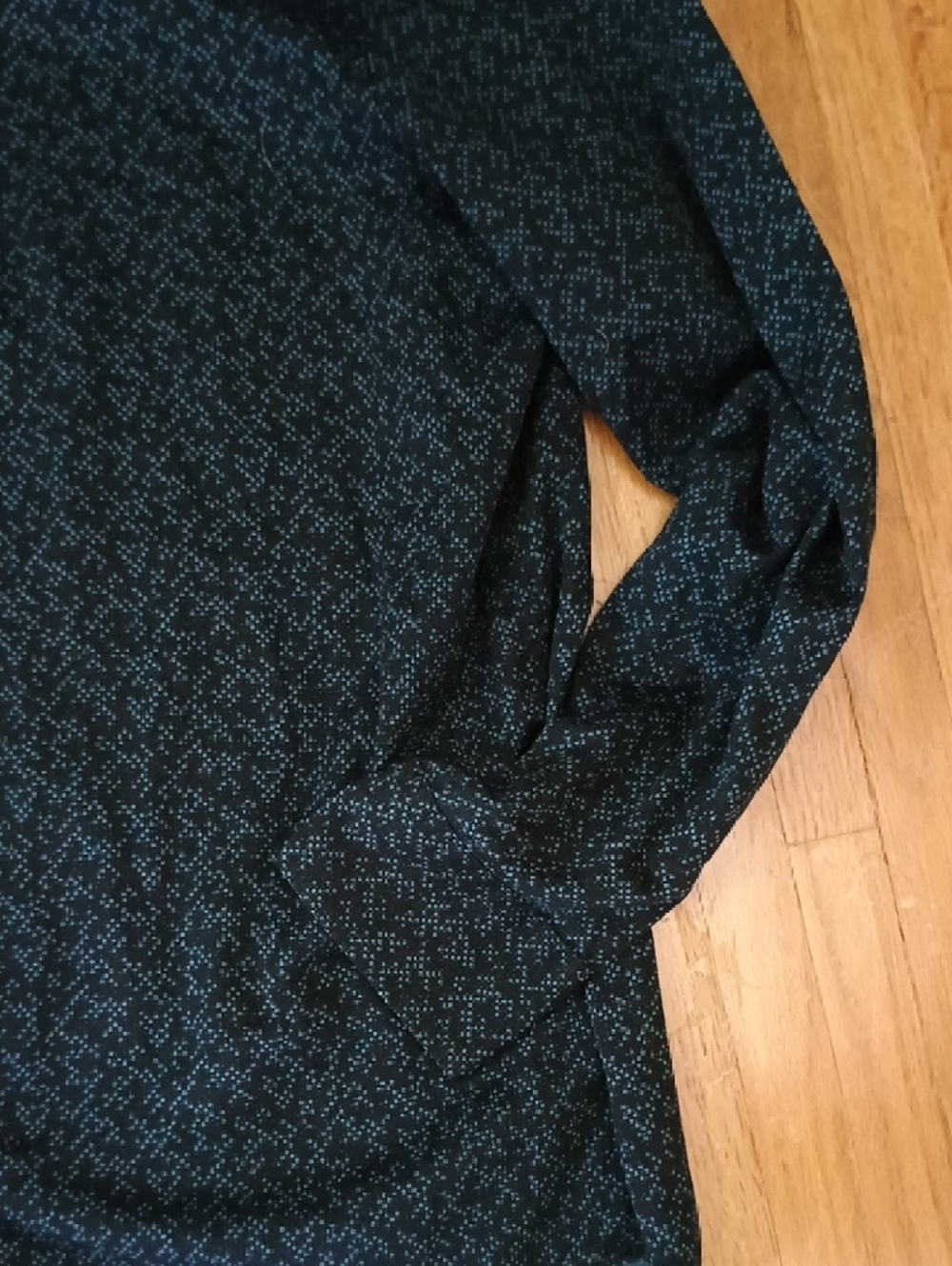 Calvin Klein Dark Blue Patterned Long-Sleeve Dress Shirt - Picture 3 of 4
